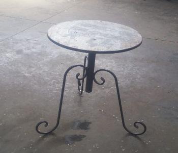 שולחן עגול רגל פרח קוטר 80
